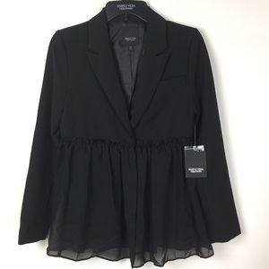 Simply Vera Vera Wang Black Blazer with Chiffon XS